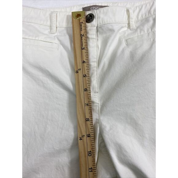 Chico‎ Pants Womens Size 1 Short Small Ivory White Straight Slacks Casual - Picture 7 of 9